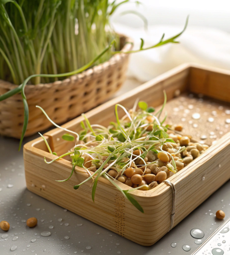 close-up-of-sprouted-grains-in-a-bamboo-tray--with